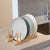 Bamboo Dish Rack – 6-Slot Wooden Plate Holder for Kitchen Organization