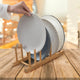 Bamboo Dish Rack – 6-Slot Wooden Plate Holder for Kitchen Organization